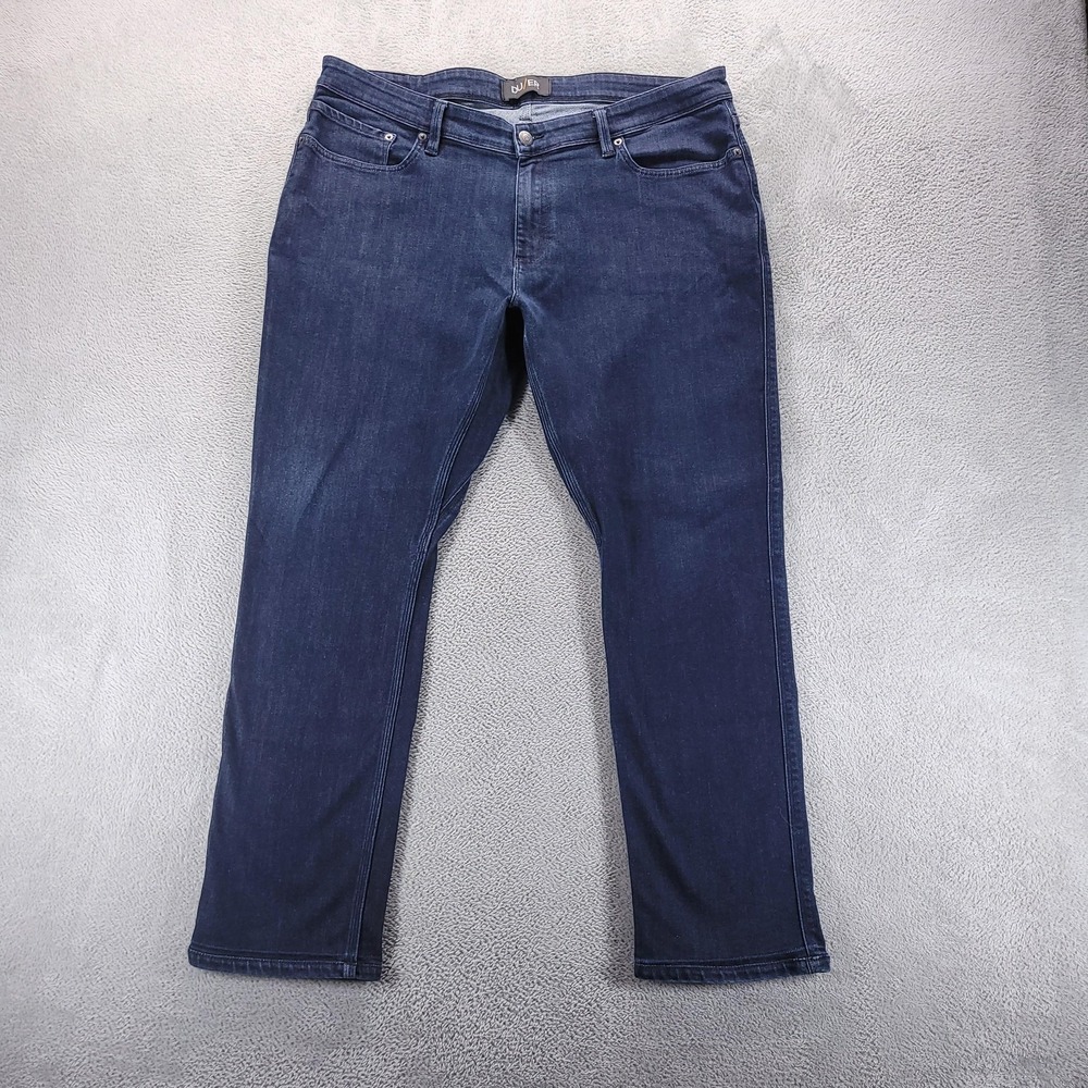 DUER Jeans Mens 38x30 Blue L2X Relaxed Fit Straight Dark Wash Stretch Denim
